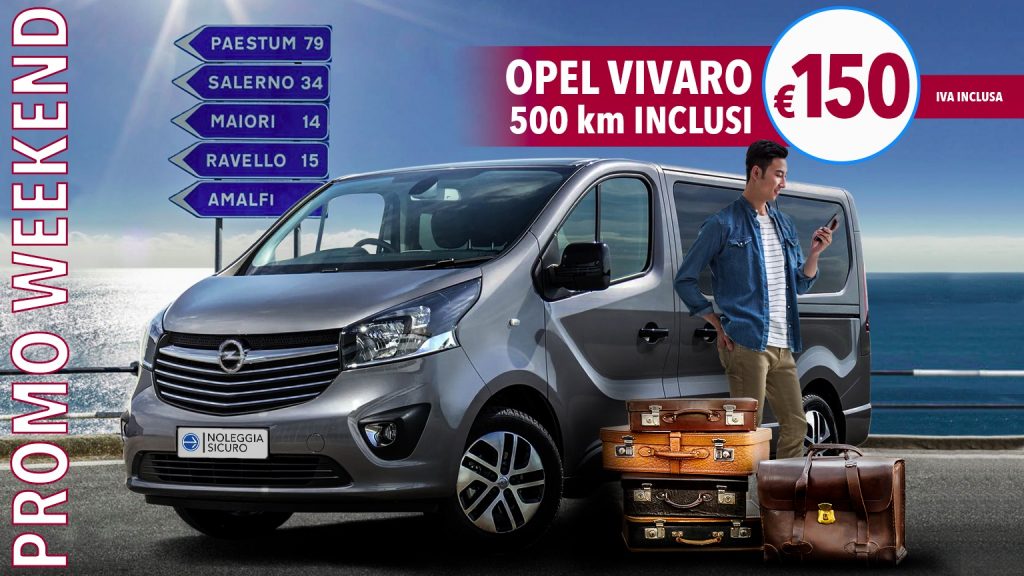 promo weekend noleggio pulmino Opel Vivaro 9 posti